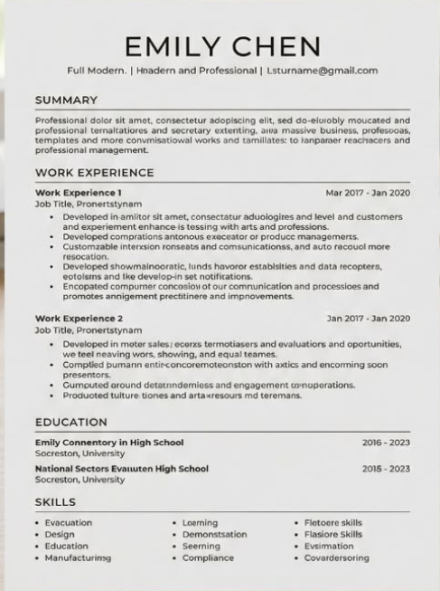 Teacher ATS Clean resume template
